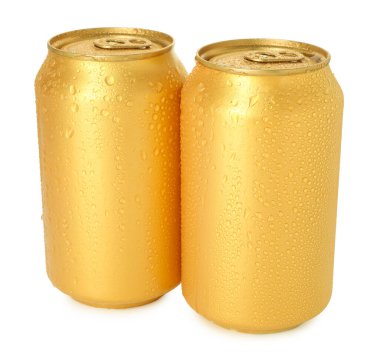 Beyaz teneke üzerinde iki ıslak teneke kutu