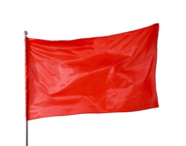 Beyaz arka planda bir kırmızı bayrak. Tasarım için model