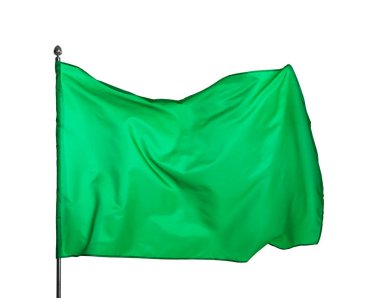 Beyaz arka planda bir yeşil bayrak. Tasarım için model