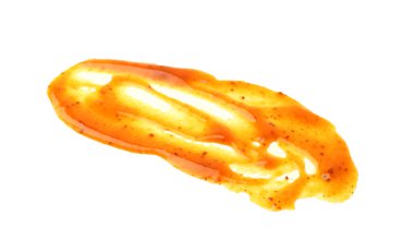 Beyaza izole edilmiş lezzetli köri sosu.