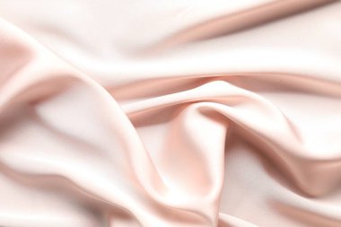 Pembe buruşuk ipek kumaş arka plan olarak, üst görünüm