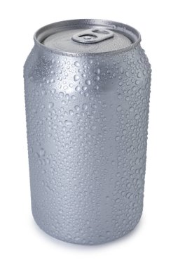 Bir ıslak teneke beyaz teneke üzerinde izole
