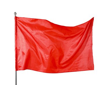 Beyaz arka planda bir kırmızı bayrak. Tasarım için model