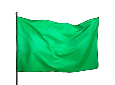 Beyaz arka planda bir yeşil bayrak. Tasarım için model