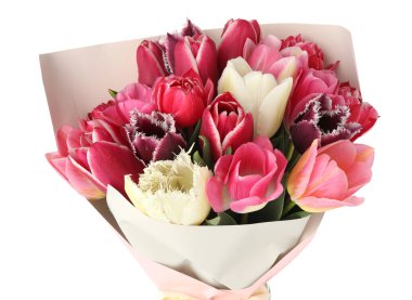 Beyaz izole güzel Lale buketi