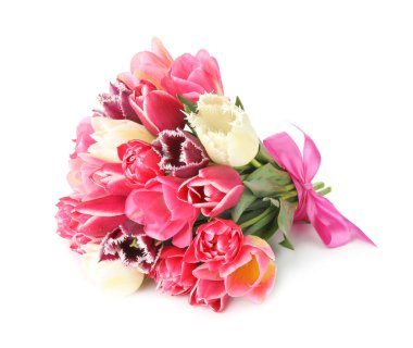 Beyaz izole güzel Lale buketi