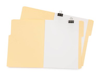 Kağıt içeren iki dosya dizini beyaz, en üstte görünüm