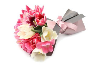 Beyaz izole güzel Lale buketi