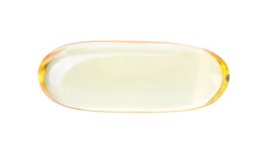 Kolajen kapsülü beyaz, üst görünümde izole edildi