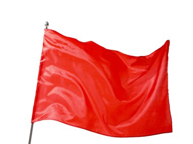 Beyaz arka planda bir kırmızı bayrak. Tasarım için model