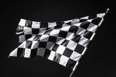 Siyah arkaplanda bir yarış bayrağı