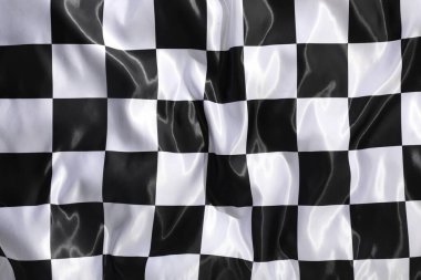 Checkered finish flag as background, top view