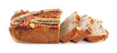 Muzlu ekmeği beyaza ayrılmış fındıklı kes.