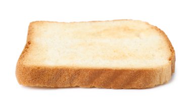 Beyaza izole edilmiş bir parça taze ekmek.