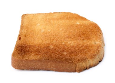 Beyaza izole edilmiş bir parça taze ekmek.