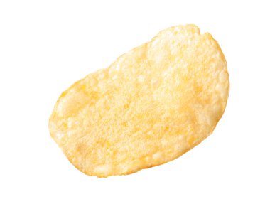One tasty potato chip isolated on white