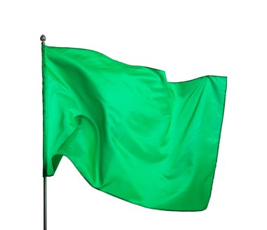 Beyaz arka planda bir yeşil bayrak. Tasarım için model