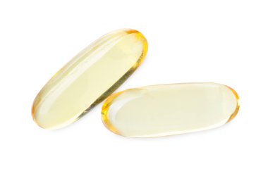 Kolajen kapsülleri beyaz, üst görünümde izole