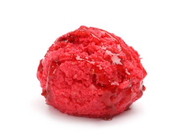 Bir kepçe leziz dondurma ve beyaz şerbetli