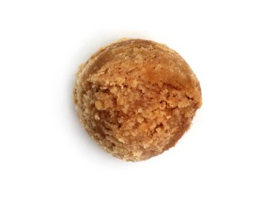 Bir kepçe leziz dondurma, beyaz, üst manzara