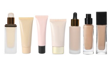 Şişelerdeki ve tüplerdeki sıvı temel beyaz, set