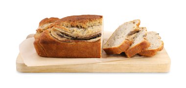 Muzlu ekmek parçaları beyaza izole edilmiş.