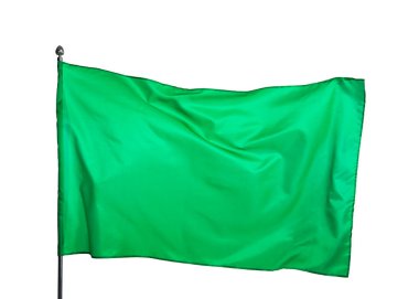 Beyaz arka planda bir yeşil bayrak. Tasarım için model