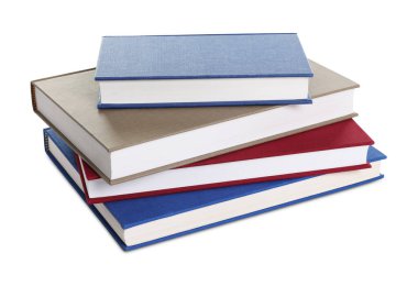 ciltli kitap üzerinde beyaz izole yığını