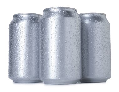 Birçok ıslak teneke beyaz teneke kutu.