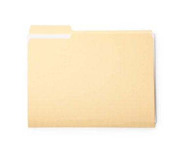 Üst görünümde izole edilmiş bir kağıt dosya dizini