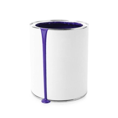 Can with purple paint isolated on white