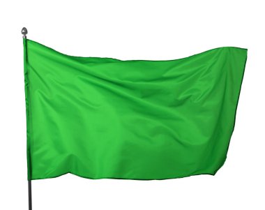 Beyaz arka planda bir yeşil bayrak. Tasarım için model