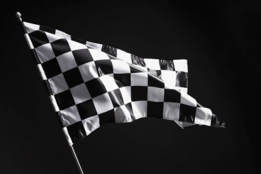 Siyah arkaplanda bir yarış bayrağı