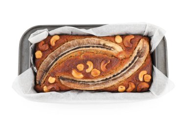 Beyaz fındıklı leziz muzlu ekmek.