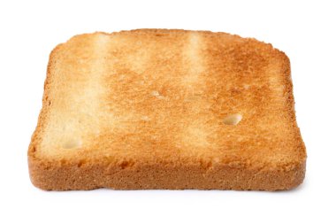 Beyaza izole edilmiş bir parça taze ekmek.