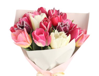 Beyaz izole güzel Lale buketi