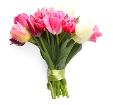 Beyaz izole güzel Lale buketi