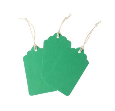 Beyaz üzerinde izole edilmiş dizgileri olan boş etiketler