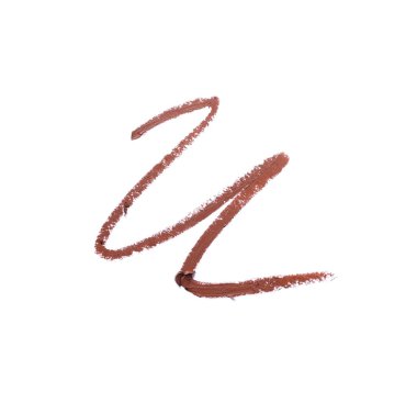 Kahverengi göz kalemi darbeleri beyaz, üst görünümde izole