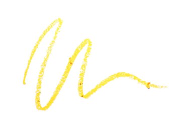 Sarı göz kalemi darbeleri beyaz, üst görünümde izole