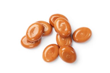 Beyaz manzaralı, tatlı karamel şekerler.