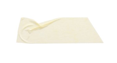 Maske bandı şeridi beyaz, üst görünümde izole