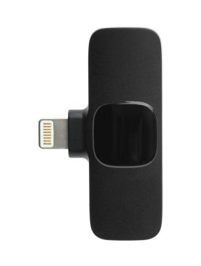 Lavalier mikrofon için kablosuz alıcı beyaz, üst görünümde izole