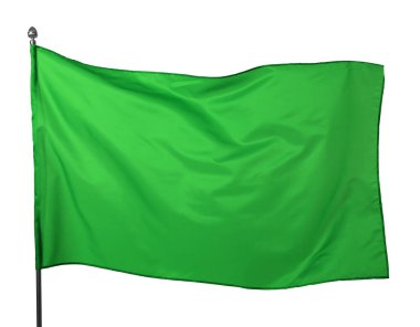Beyaz arka planda bir yeşil bayrak. Tasarım için model