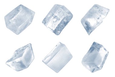 Beyaz arkaplanda buz küplerini temizle, ayarla