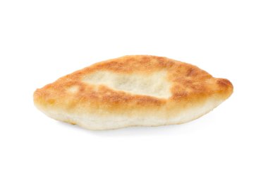 Lezzetli kızarmış pirizhok (doldurulmuş turta) beyaz üzerine izole edilmiş.