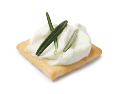 Krem peynirli ve biberiyeli leziz kraker.