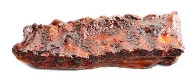 Beyaz pirzola üzerine izole edilmiş domuz pirzolası.