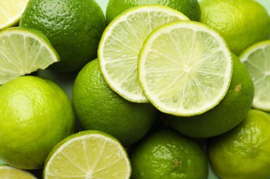 Arkaplan olarak taze limon, üst görünüm