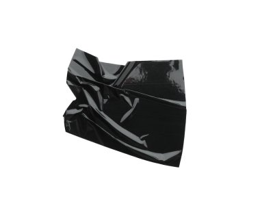 Siyah bantlı şerit beyaz, üst görünümde izole